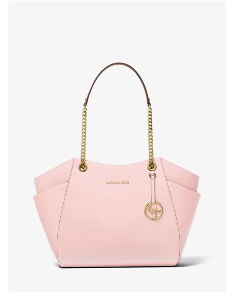 k michael kors jet set saffiano large crossbody soft pink|mk jet set saffiano crossbody.